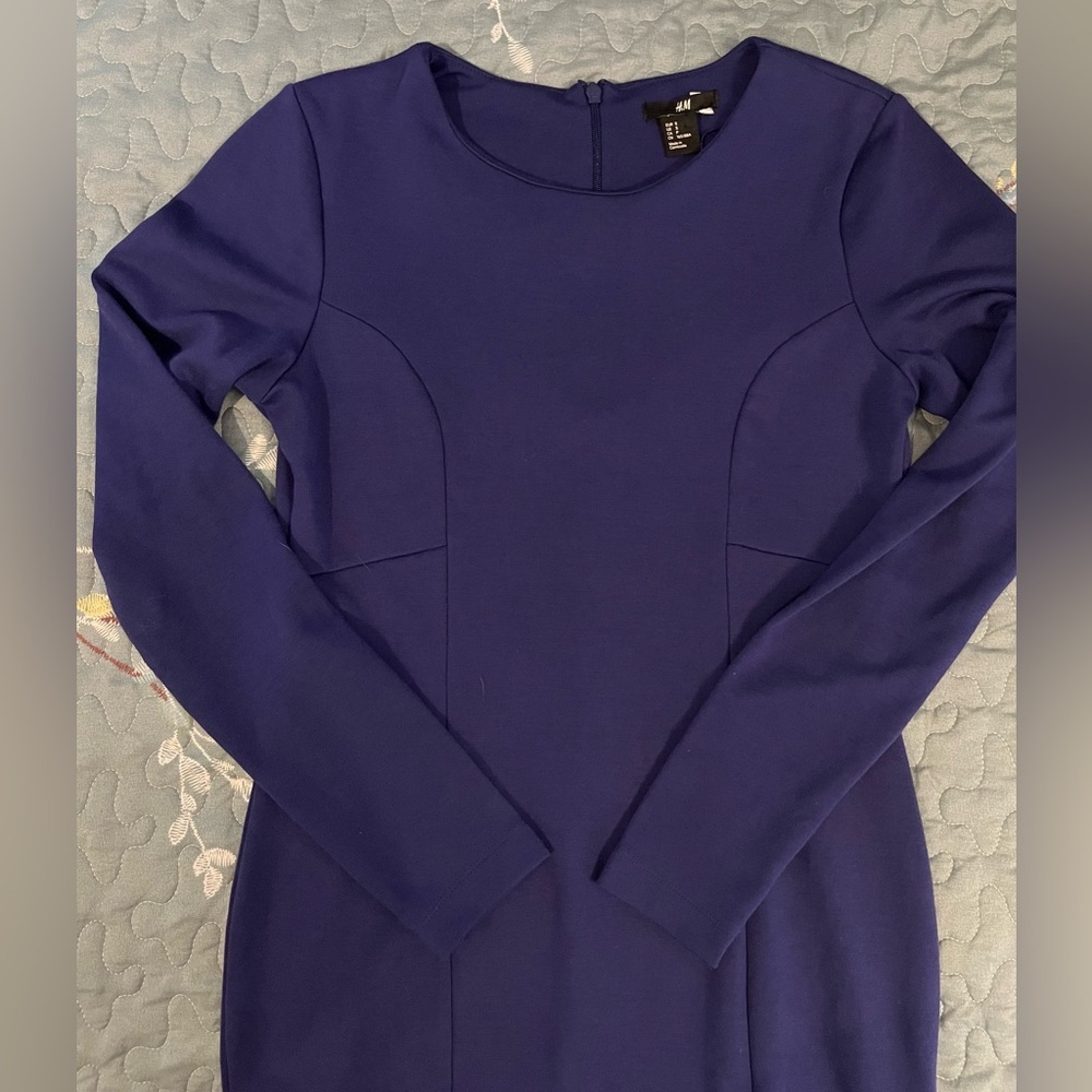 H&M Purple Long Sleeve Dress Size Small - Picture 3 of 6